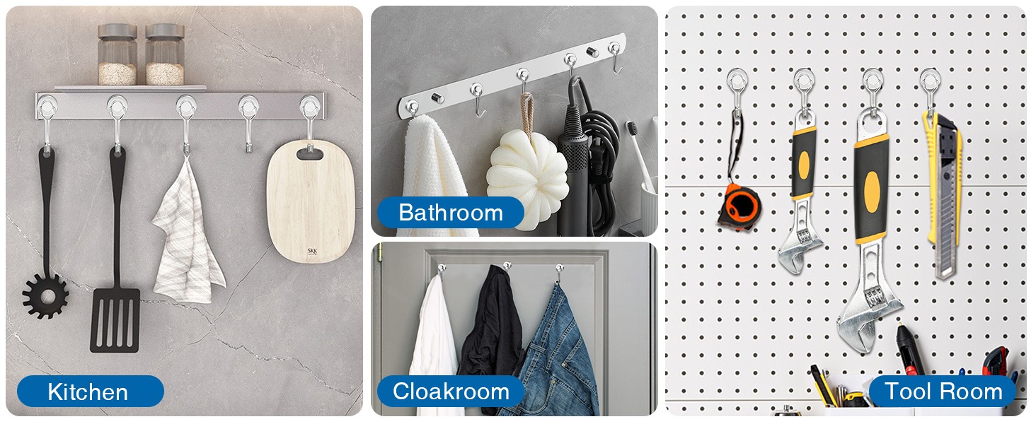 Swivel Swing Magnetic Hook, 30LB Refrigerator Magnet Hooks,6PCS | Heavy Duty