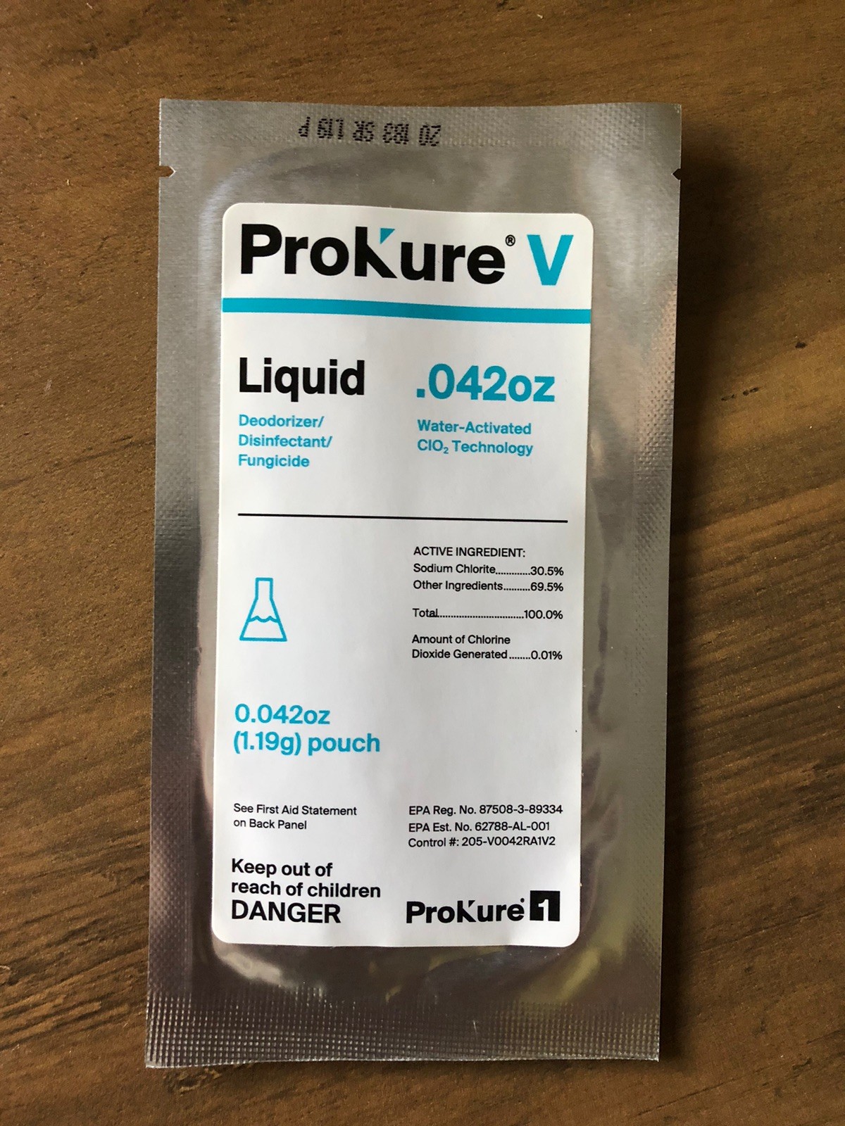 PROKURE V .042oz Packets Disinfectant Deodorizer Concentrate odor mold mildew