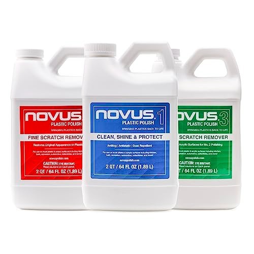 Novus Plastic Clean & Shine Scratch Remover Set 64 oz Bottles