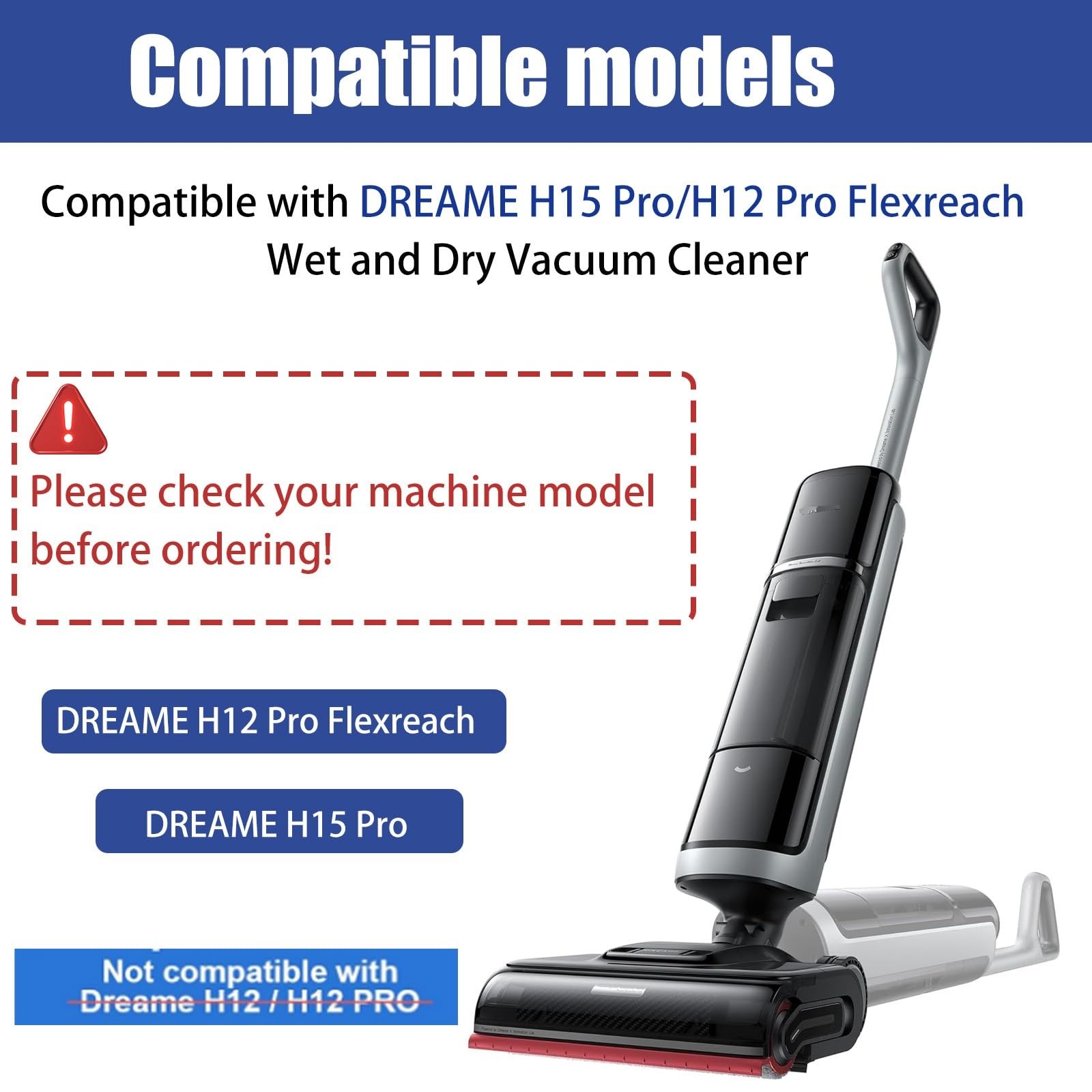 Dreame H12/H15 Pro Kit, 2 Roller Brushes 2 HEPA Filters 1 Tool