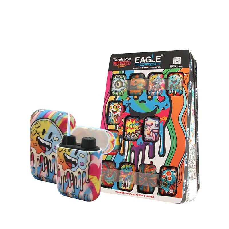 EAGLE TORCHPOD LIGHTER- WITH 24 COUNT DISPLAY-ASSORTED DESIGN & COLORS