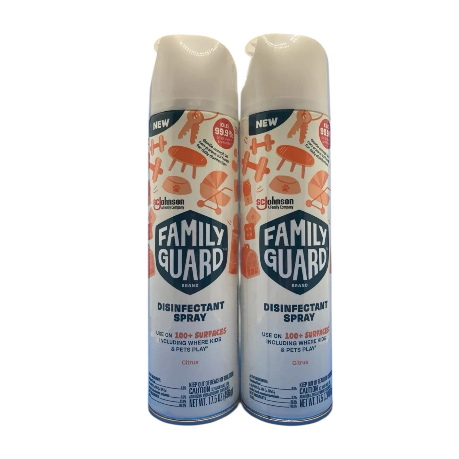 SC Johnson Family Guard Citrus Disinfectant Spray 17.5 Oz 2-Pack (B)