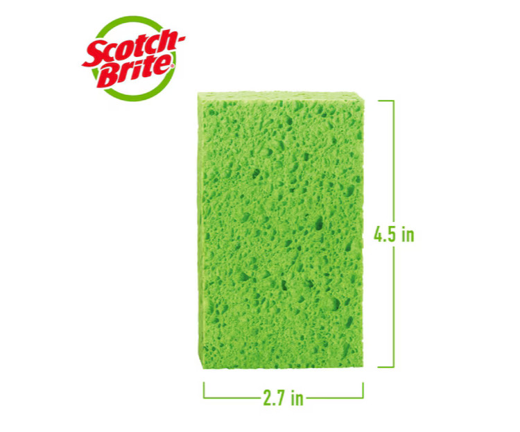 ocelo Multi-Purpose Cellulose Sponge 4 -Pack No-Scratch Cleaning Kitchen Sponges