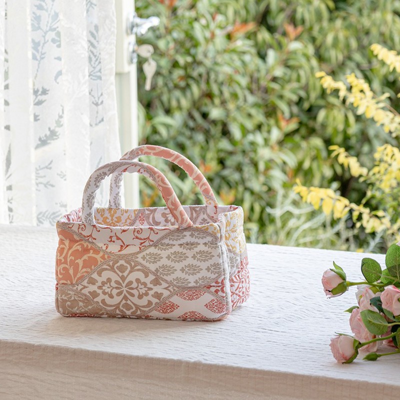 Flroal Fabric Storage Basket Storage And Organizing Basket Miscellaneous Basket.