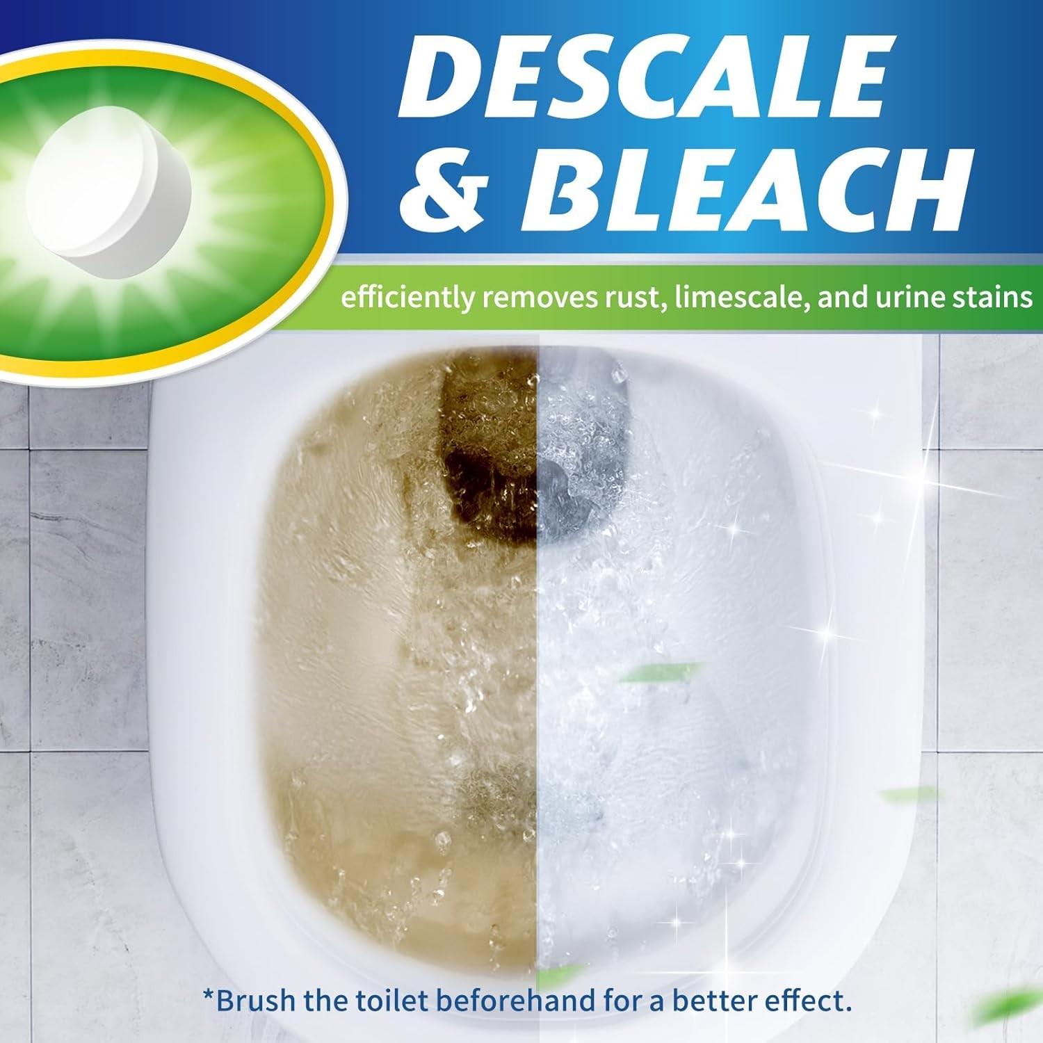 Toilet Bowl Cleaner Tablets 20 PCS – Automatic Toilet Bowl Cleaners with Bleach,