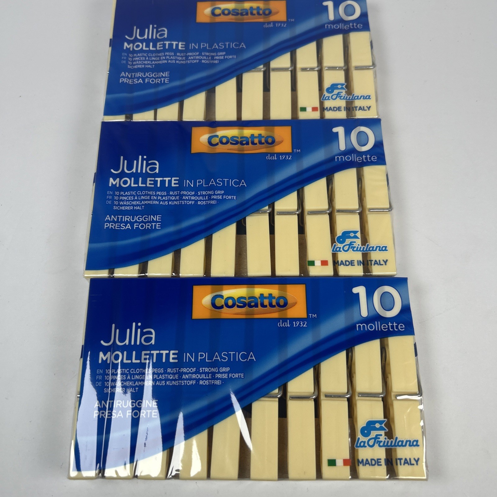 Heavy Duty Clothes Pins, Made in Italy, 3 X 10 = 30 Clothespins by Cosatto