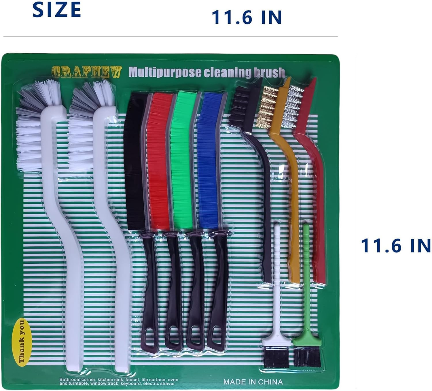 11 Pcs Crevice Cleaning Brush Set Hard Bristle Gap Cleaner Tools