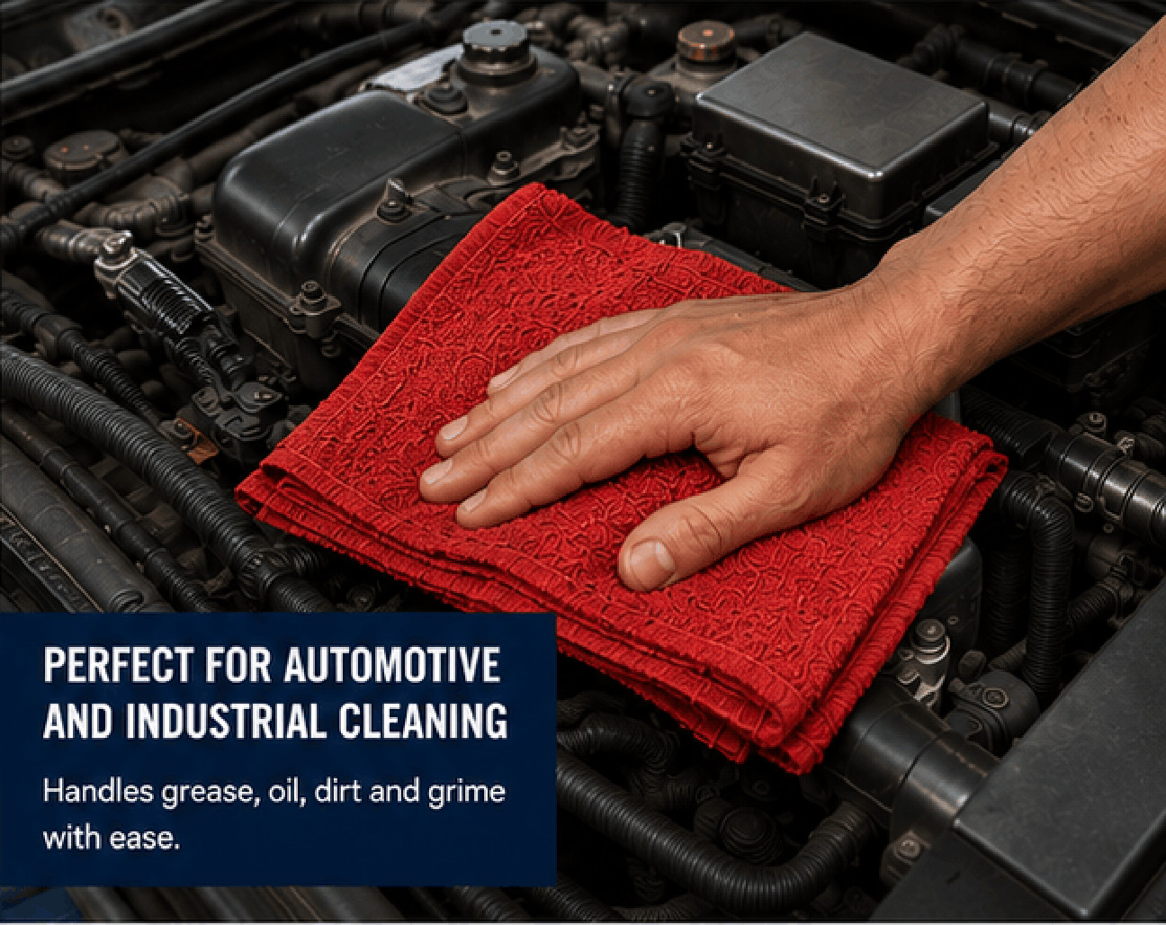 18×18 Red Shop Towel Heavyweight Commercial Mechanic Garage Cleaning Rag