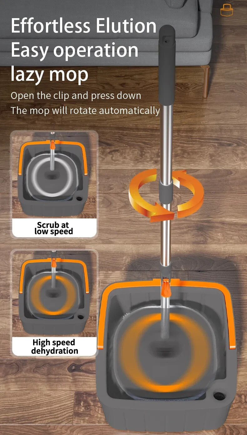 2025 new design Spin Mop and Bucket Set with Separate Clean & Dirty Water Tanks