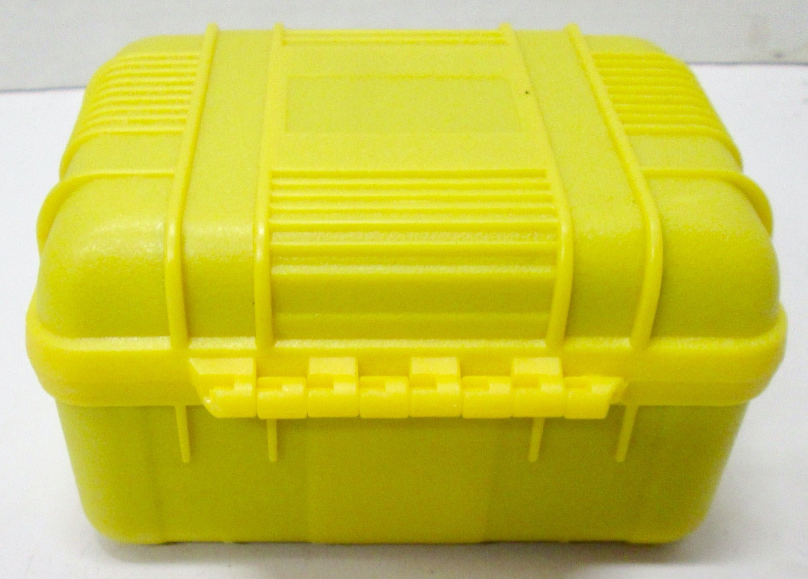 Small Yellow Hard Case with Foam Storage Container Plastic Box Travel 5” X 3.5″