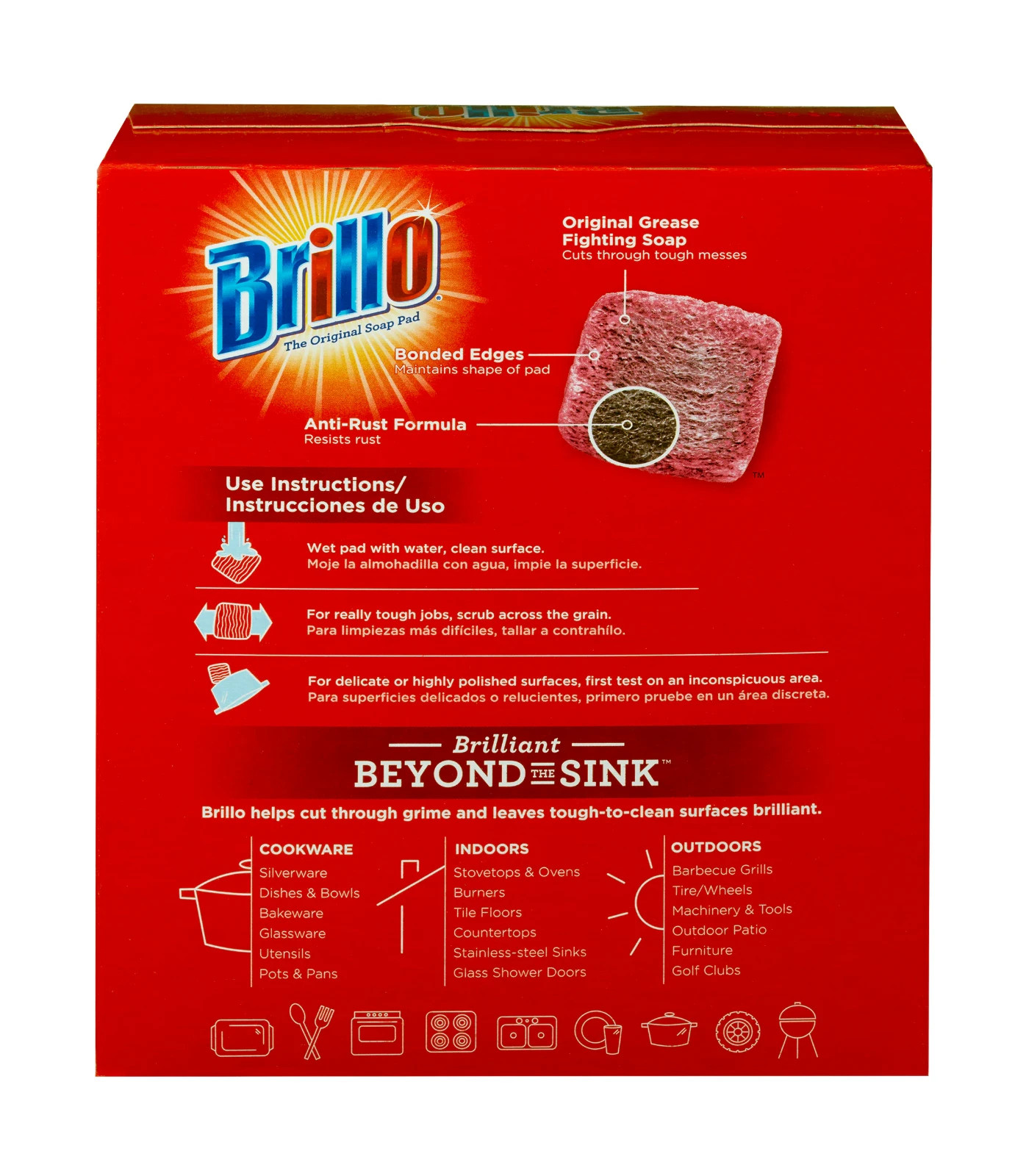 18 PADS – Brillo Steel Wool Scouring Soap Pad Pots Pans Grills Dishes Kitchen