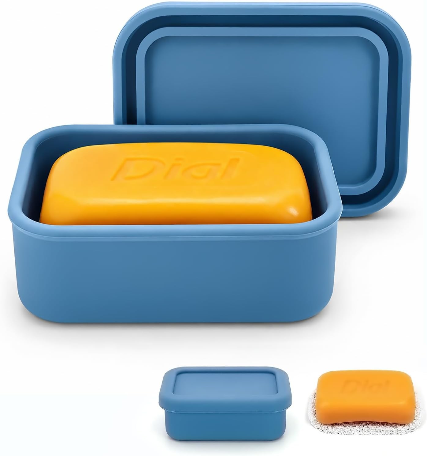 Leak Proof Silicone Travel Soap Case with Drain Pad, Shatterproof Compact Bar