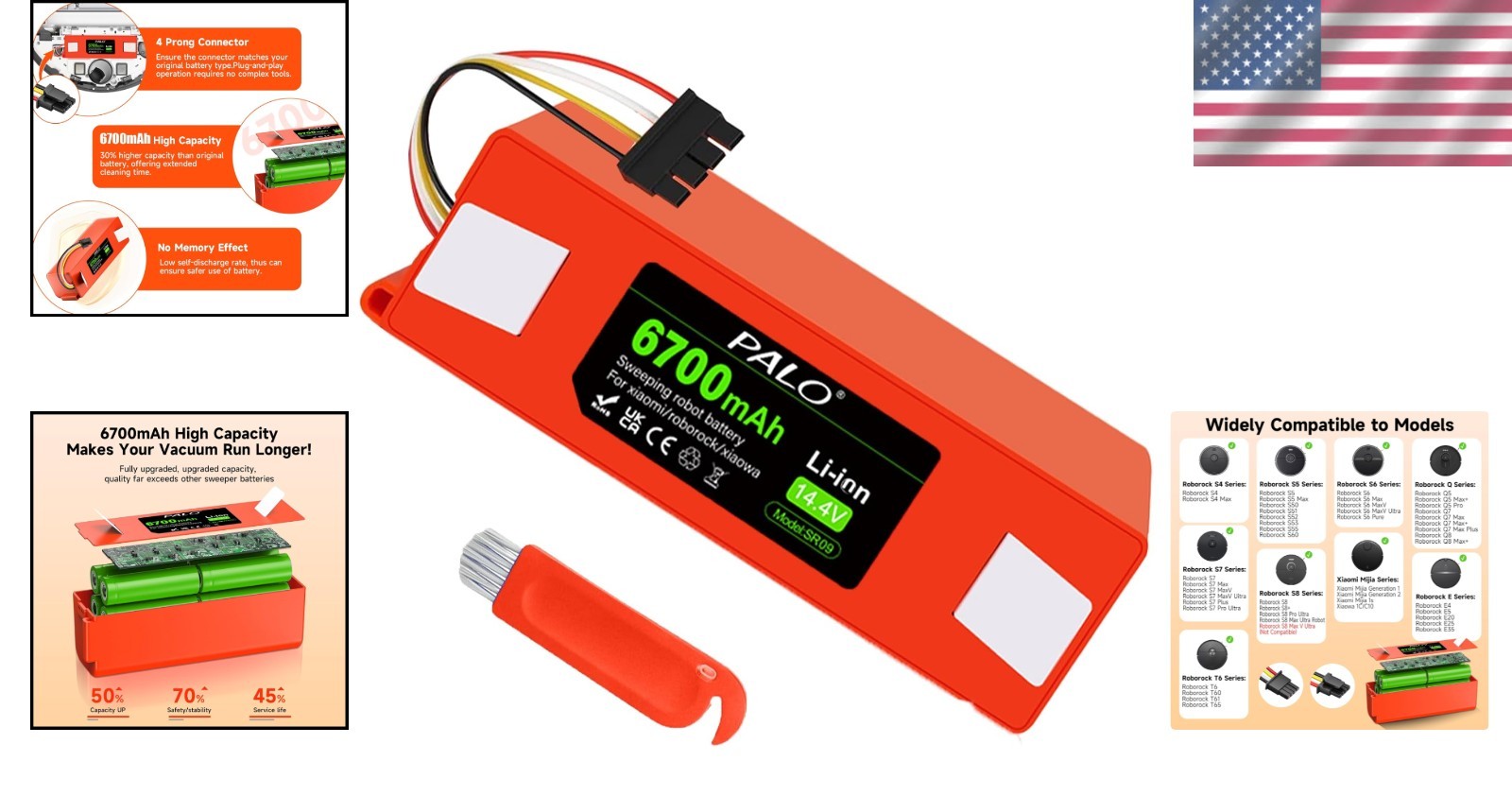 Ultra-Reliable 6700mAh Battery for Roborock S4/S6/S7/Q5 Vacuums – Safe & Durable