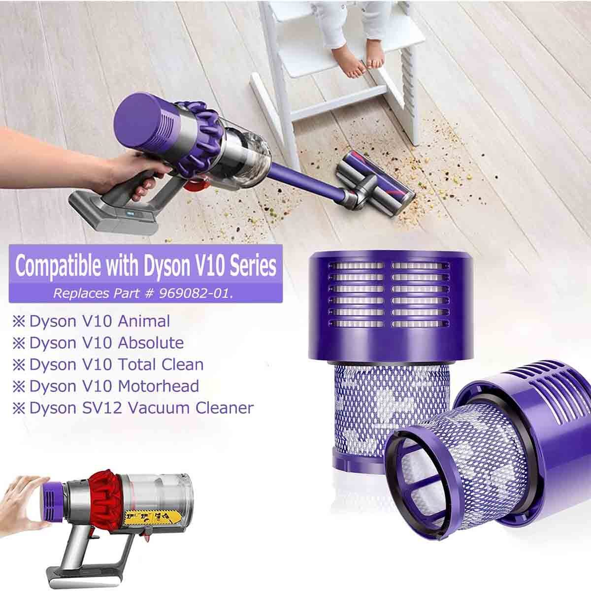 2-Pack HEPA Replacement V10 Filter for Dyson V10 SV12 Part No. 969082-01 Animal