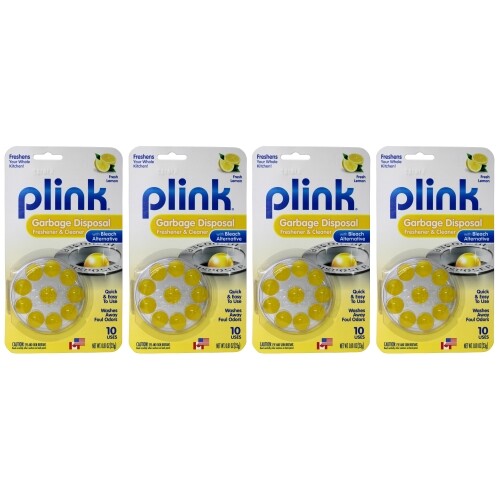 Plink Fresh Lemon Garbage Disposal Freshener and Cleaner, 10 Uses (4 Pack)