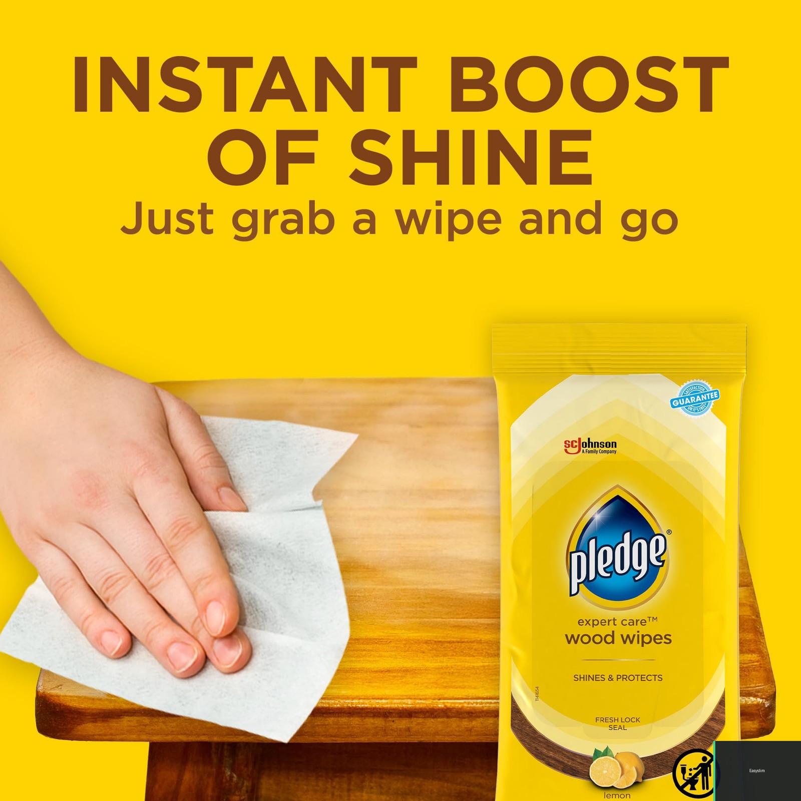 Wood & Furniture Wipes Lemon Scent, Yellow, 144 Total Count, Pack of 6