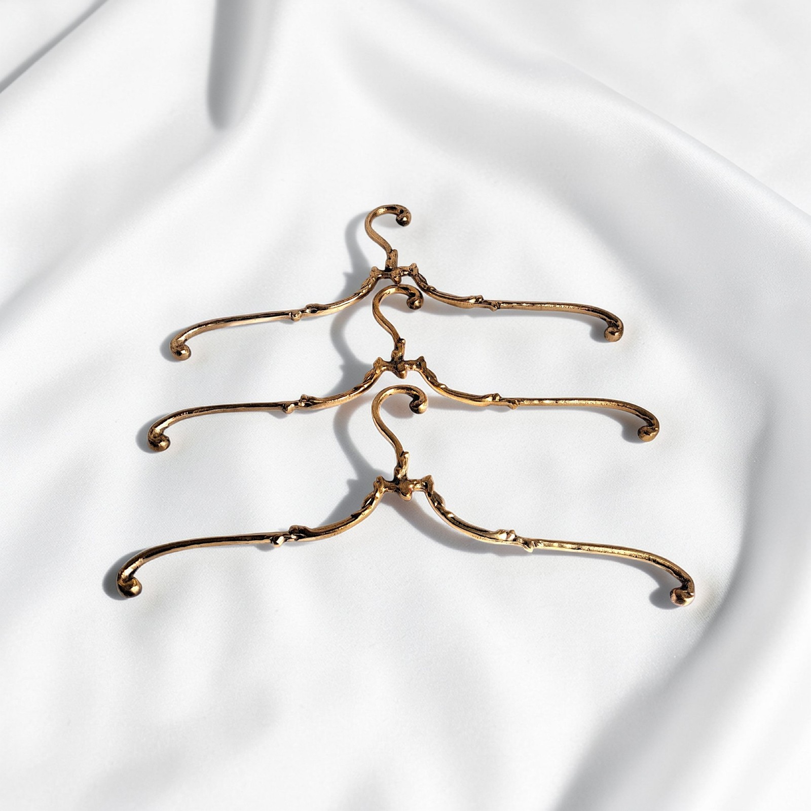 Solid Brass Clothes Hanger 42cm, Vintage Style Gold Garment Hanger