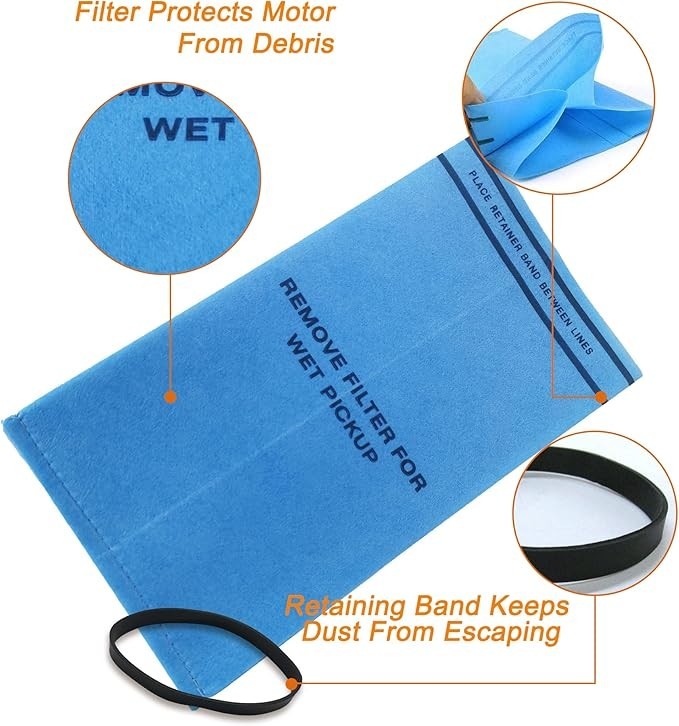 9 Pack Wet Dry Filter Bags for 2 – 2.5 Gallon Shop Vac Vacuum Stinger Craftsman