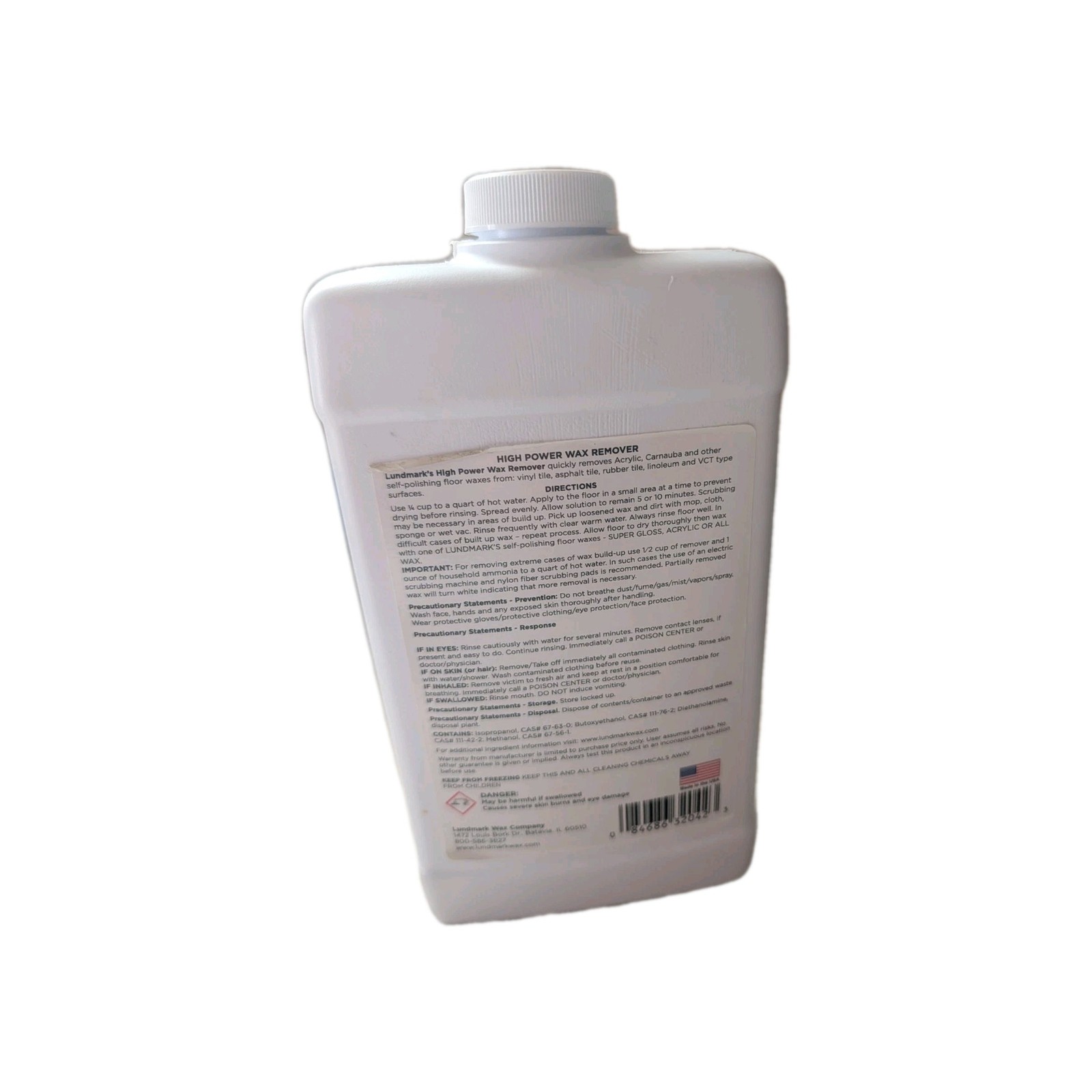 Lundmark High Power Wax Remover, Commercial Strength Floor Wax Stripper, 32oz