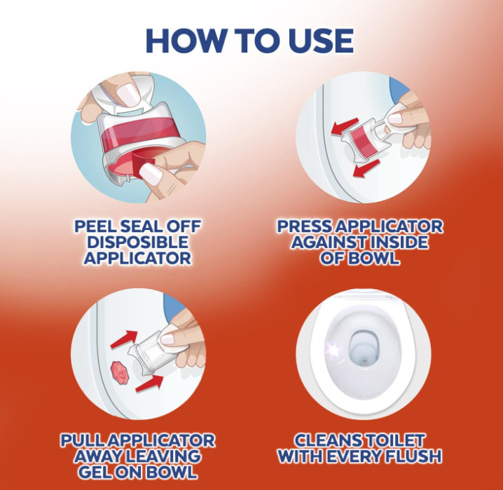 6 Count Lysol Click Gel Automatic Toilet Bowl Cleaner, Toilet Gel Stamp, Toilet