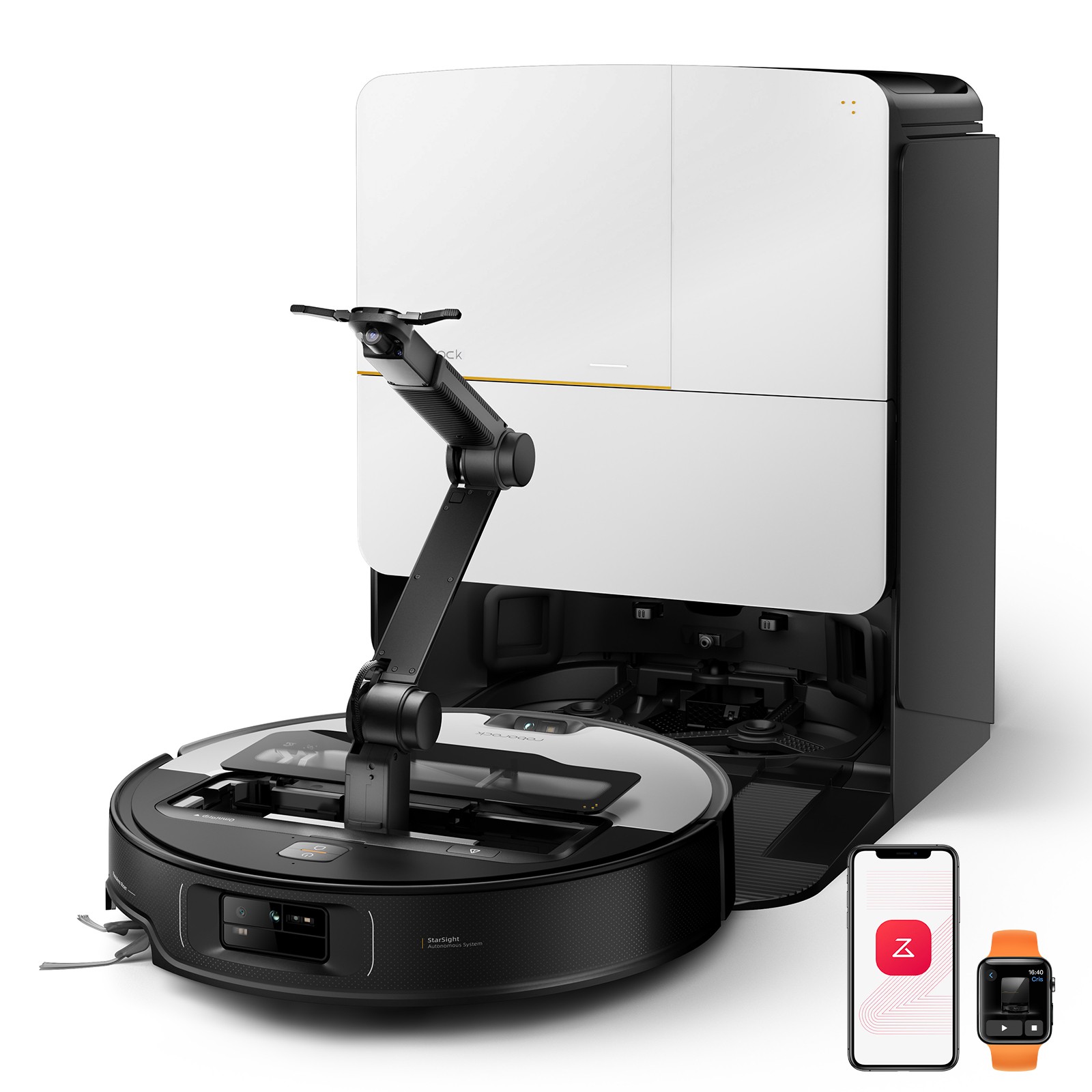 Roborock Saros Z70 Robot Vacuum & Mop,22000Pa,Heated Cleaning – Certified Refurb