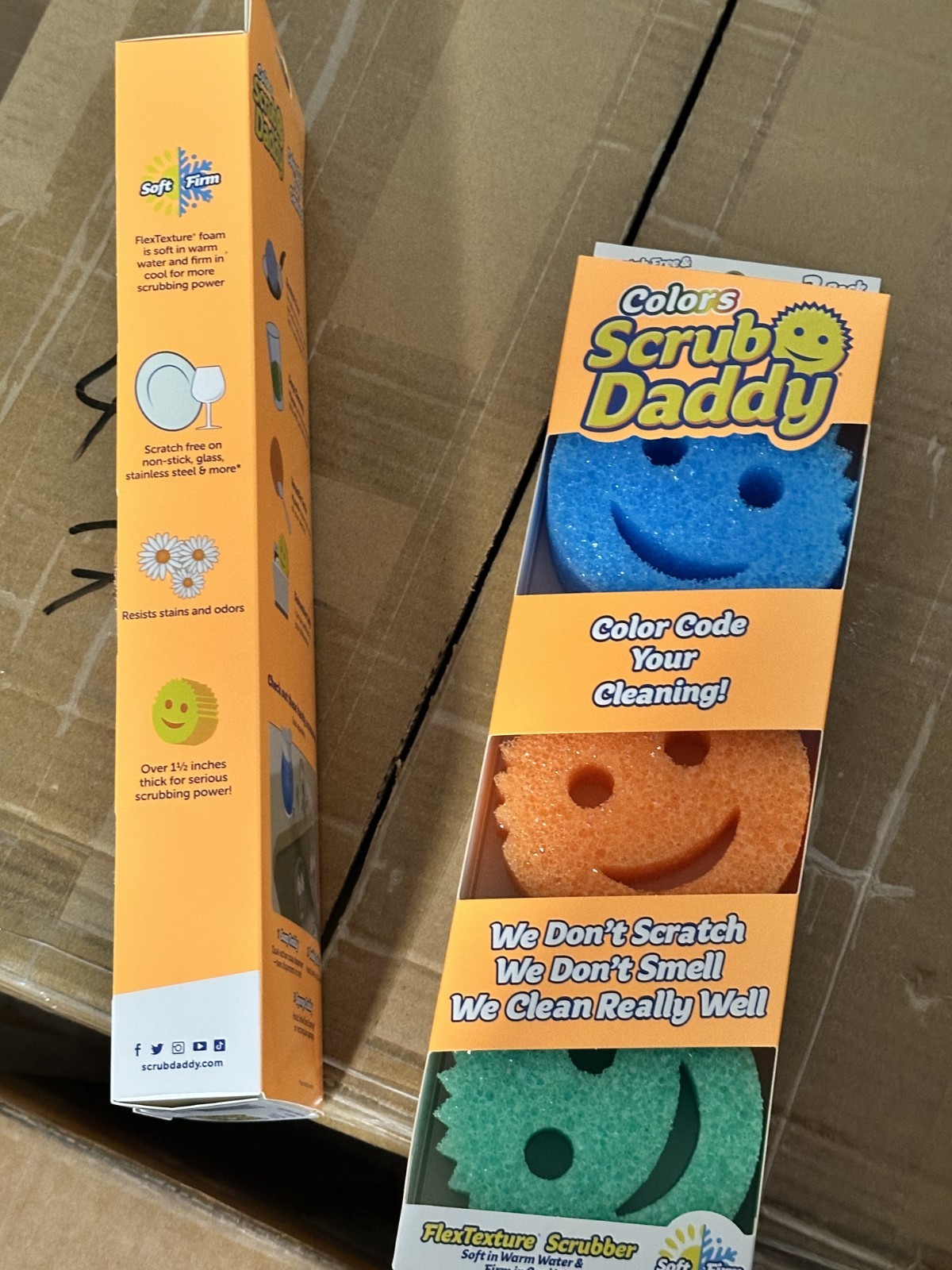 Two Pack Scrub Daddy Pack 6 Count Colors Flexible Non Scratch 3X2 Sponges