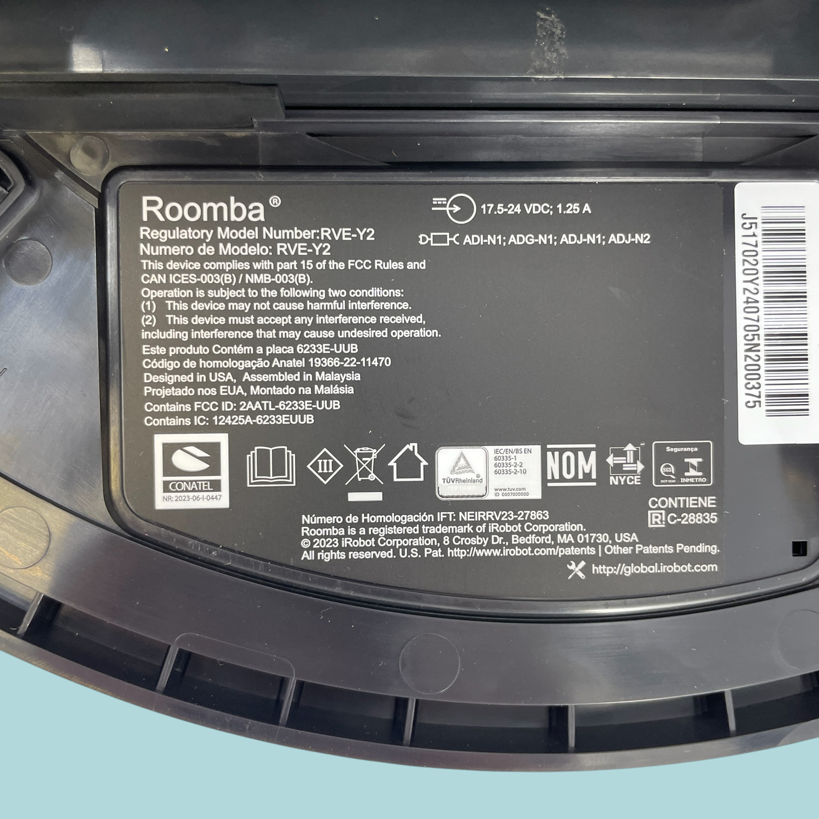 iRobot Roomba Combo j5 Robot Vacuum w/ Interchangeable Mop bin /Graphite #U0671