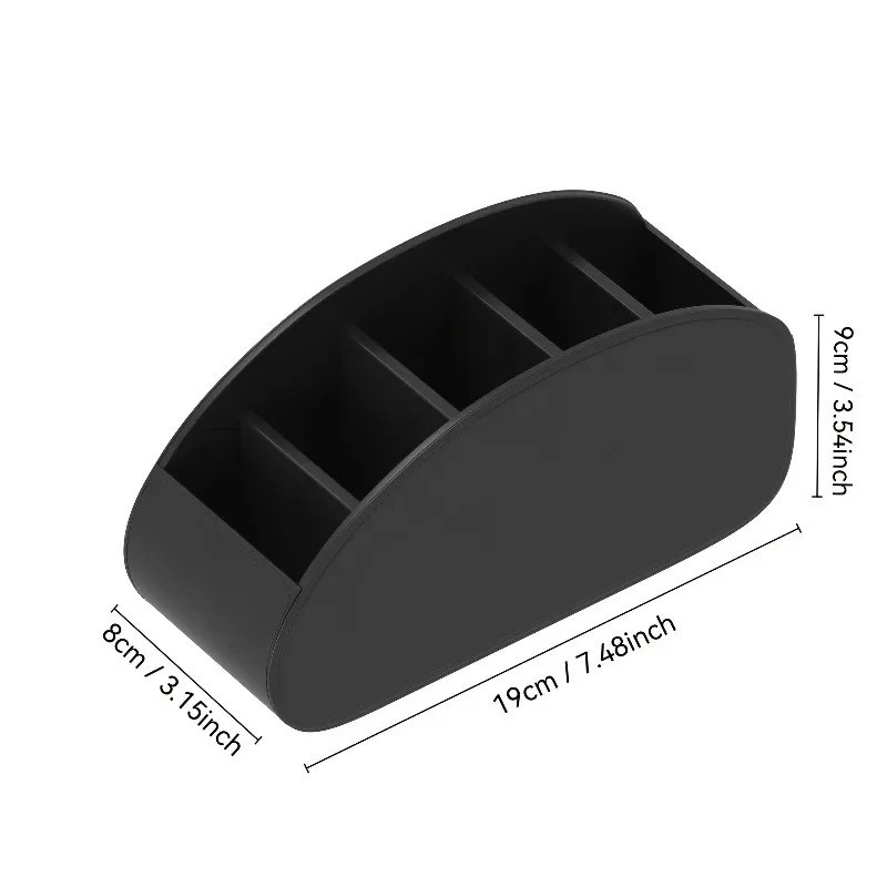 [5 Compartments] Black Remote Control Holder TV Remote Caddy Desktop Organizer