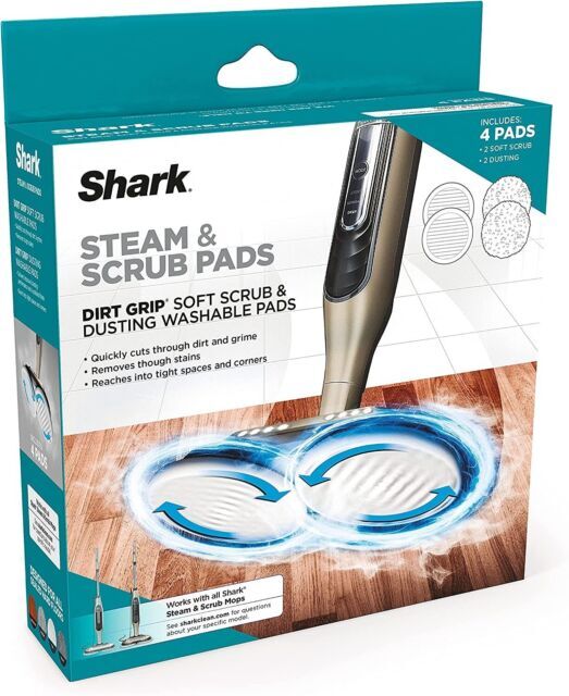 Shark Steam and Scrub Pads Dirt Washable Pads – Gray, 4 Count (XKITP7000D) (R5)