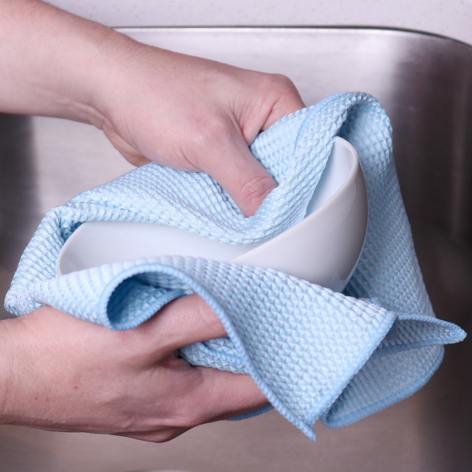 Bulk Case of 180 Microfiber Waffle Textured Cleaning Cloths,16×16, Lint Free