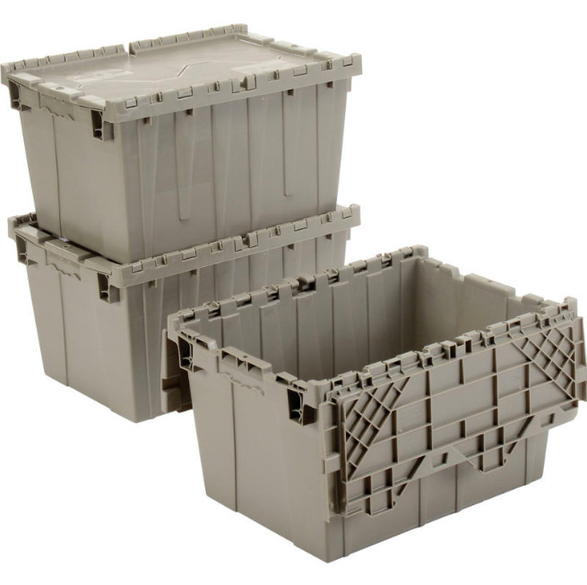 (6-Pack) Plastic Storage Container Organizer Shipping Tote Stackable Bins w/ Lid