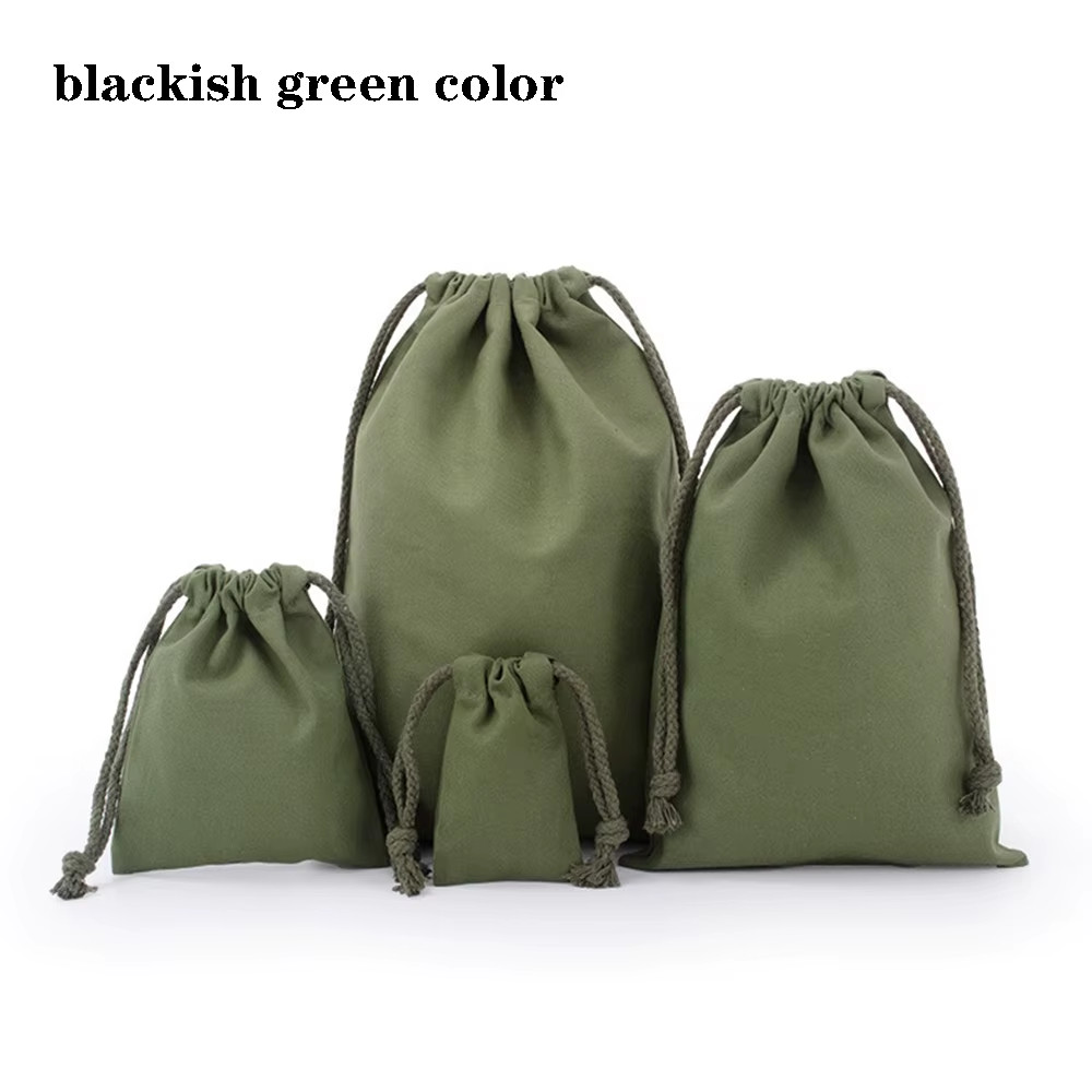 Drawstring Bag Cotton Storage Organizer Tote Portable Handbags Grocery Shopping