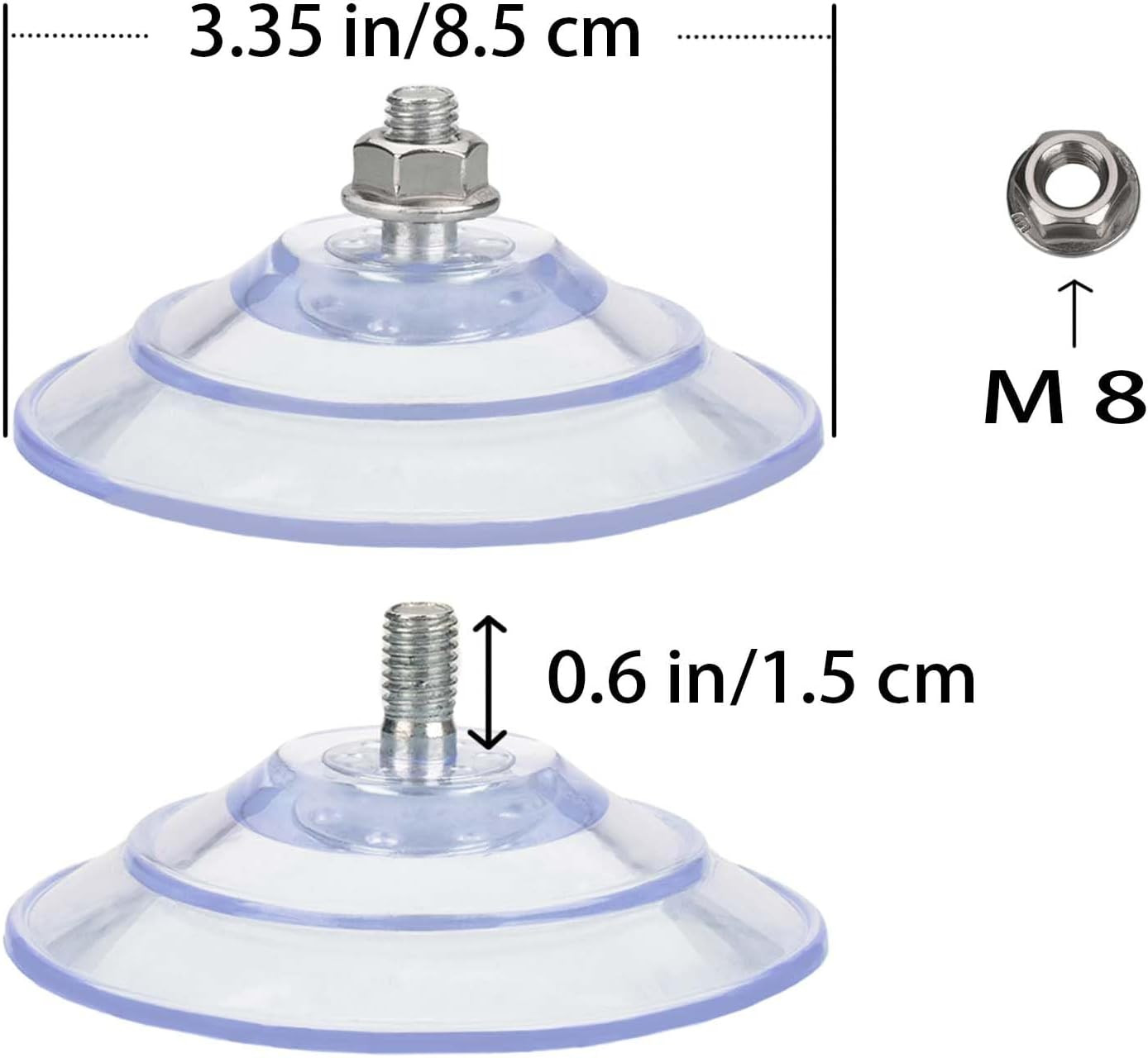 Accencyc Upgraded Large Suction Cup with Screws 3.4″/85Mm Plastic Suction Pads 4