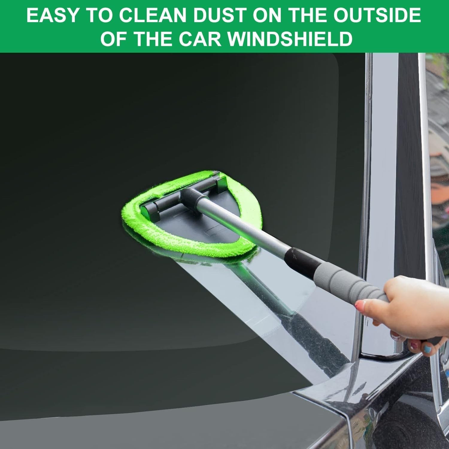 29-inch Windshield Cleaner Kit with Extendable Handle and Microfiber Pads