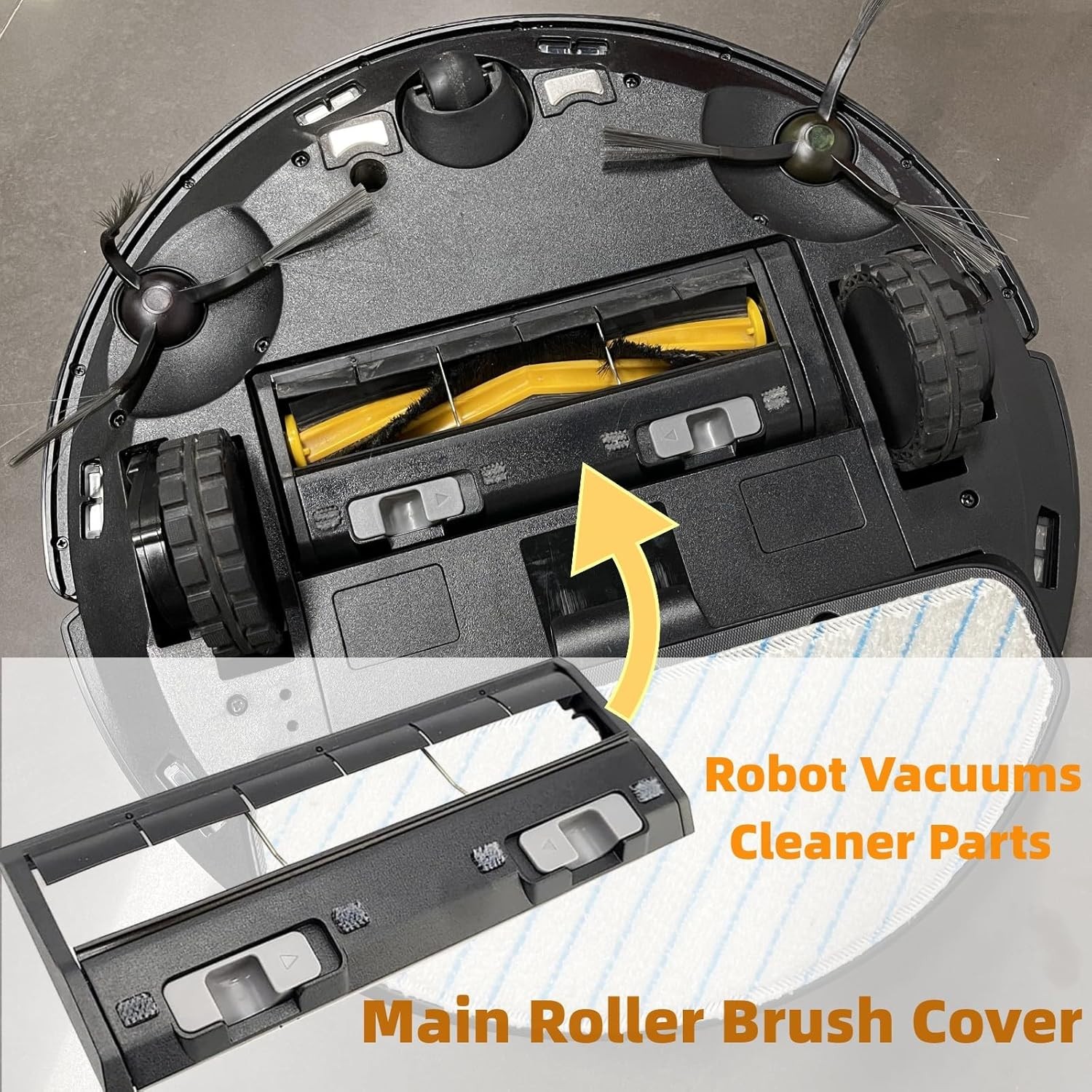 Main Roller Brush Cover Brush Back Cover for Ecovacs Deebot Ozmo Yeedi Vac Pro