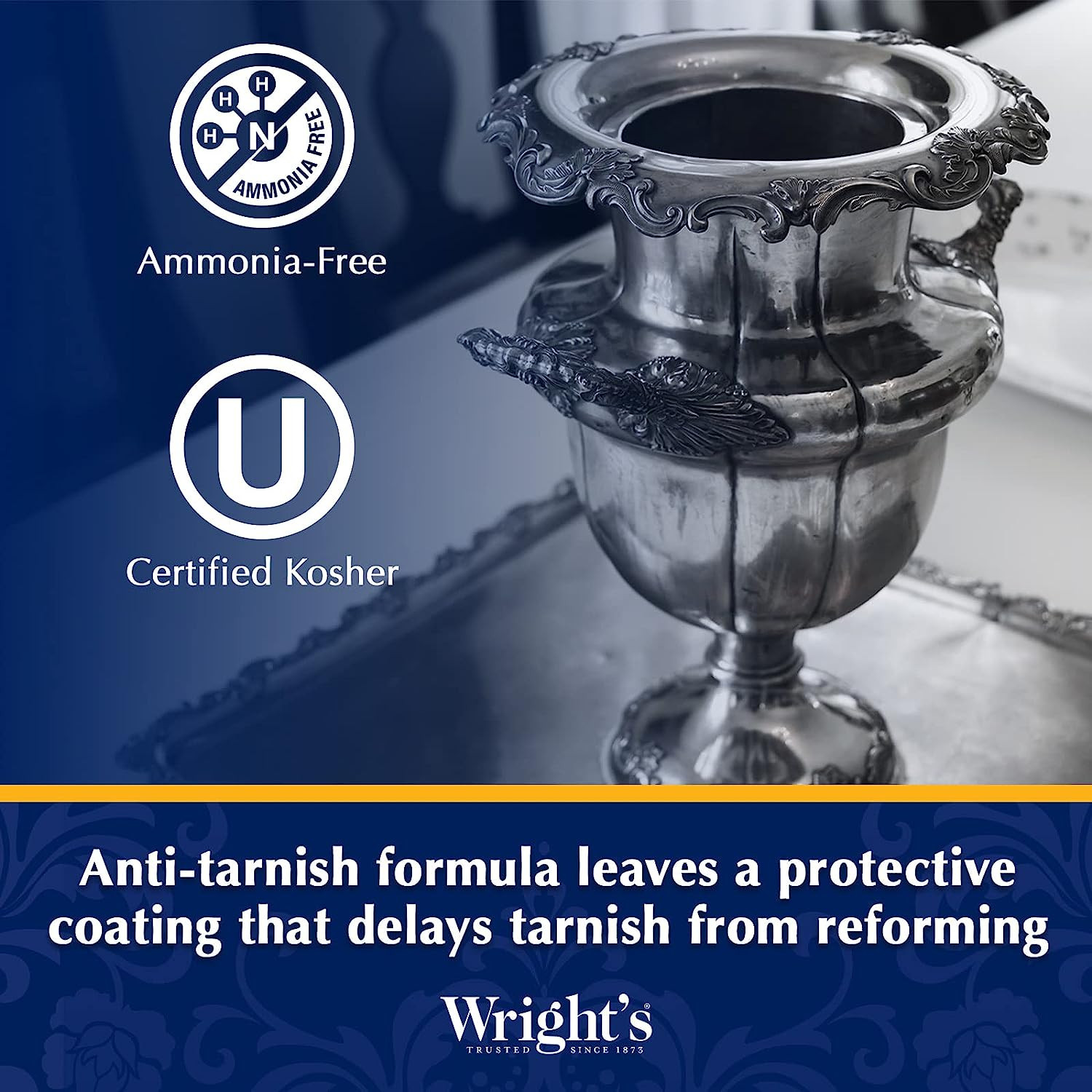 Wright’S Silver Cleaner and Polish Cream, 8 Ounce, Gently Clean and Remove Tarni