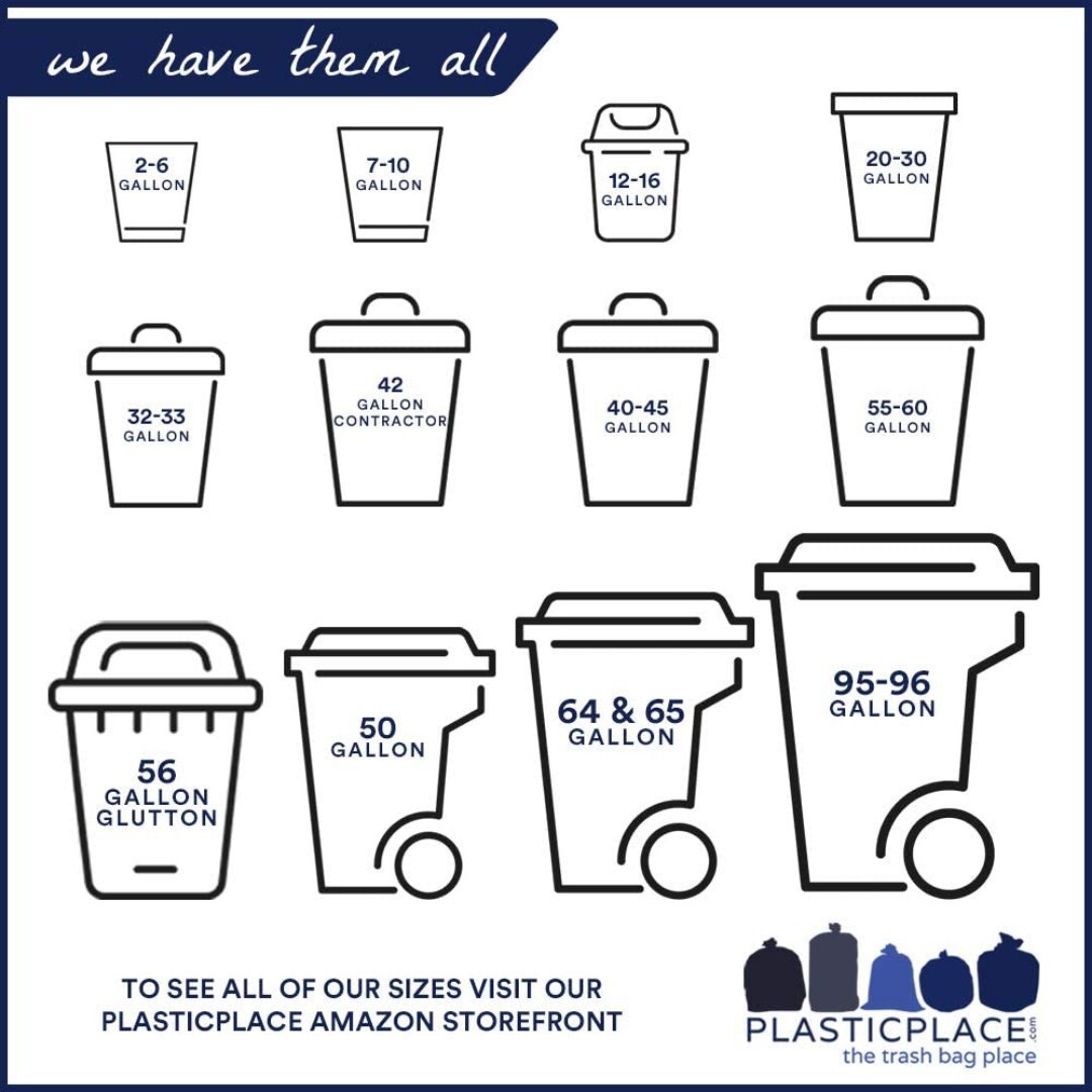 Plasticplace 32-33 Gallon White Trash Bags, 33″W x 39″H, (150 Count)