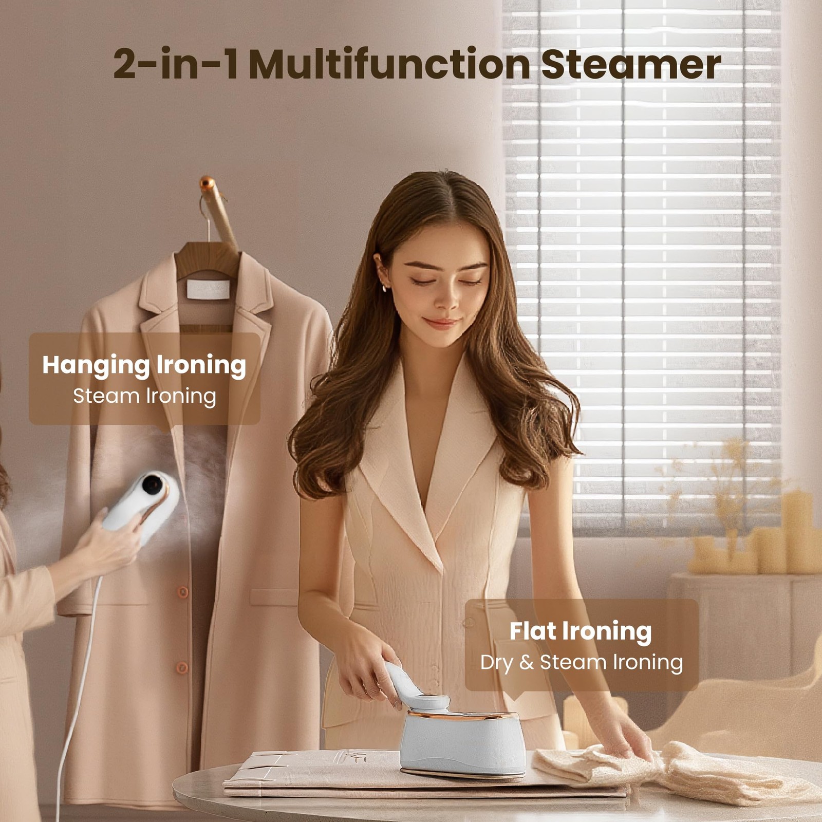 MiTdir Portable Clothes Steamer 175x80mm Ceramic Glaze Panel Iron LCD 220ml W…
