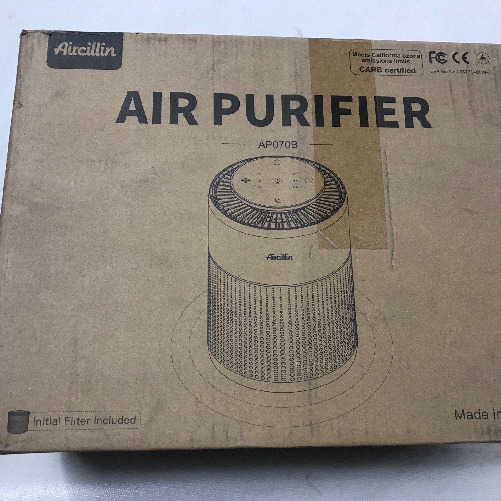 Aircillin HEPA Air Purifier for Home Bedroom Quiet Odor Smoke Eliminator New