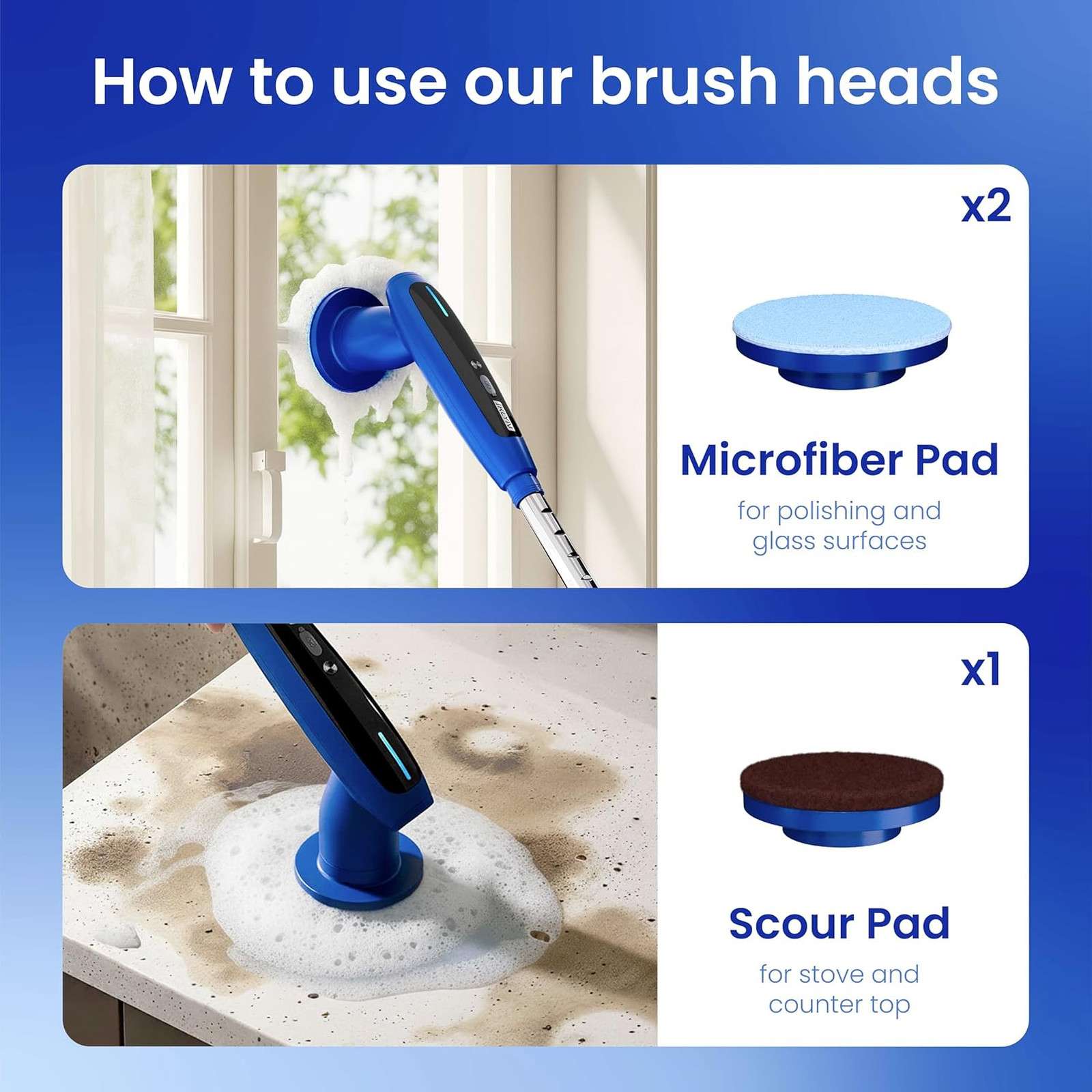 Electric Spin Scrubber 8 Attachments Waterproof Cordless Power Cleaner 120 Min