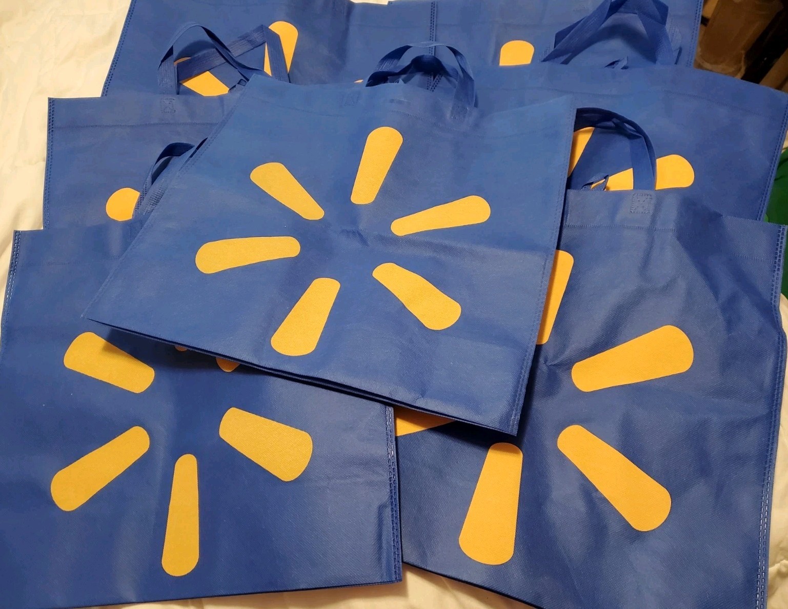 7 Lot Rare Purple? New Walmart Reusable Shopping Bags 18″ x 16.5″ x 6.5″ Reverse