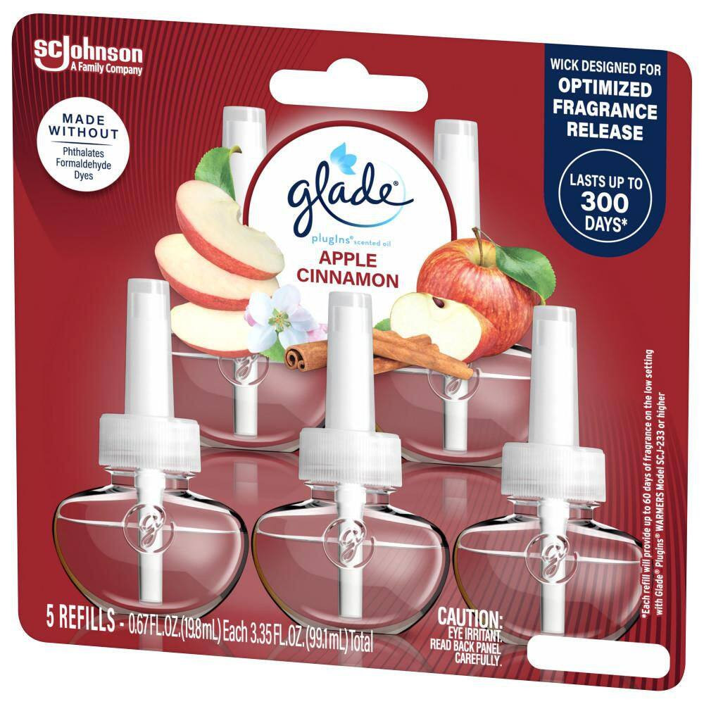 3.35 Fl. Oz. Apple Cinnamon Scented Oil Plug-In Air Freshener Refill (5-Count)