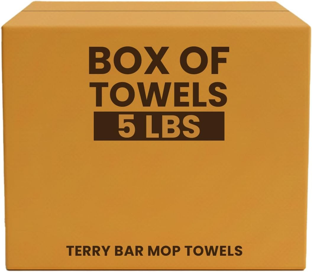 White Terry Bar Mop Towels 40 Pcs (Approx) – 100% Cotton Ultra-Absorbent Cleanin