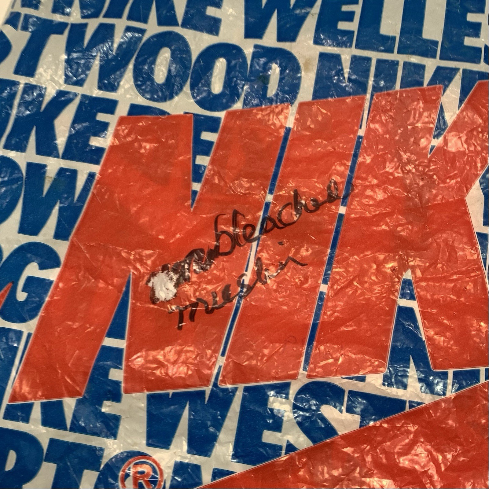 Vintage NIKE Town Plastic Shopping Bag Location Spell Out Portland USA Rare VTG