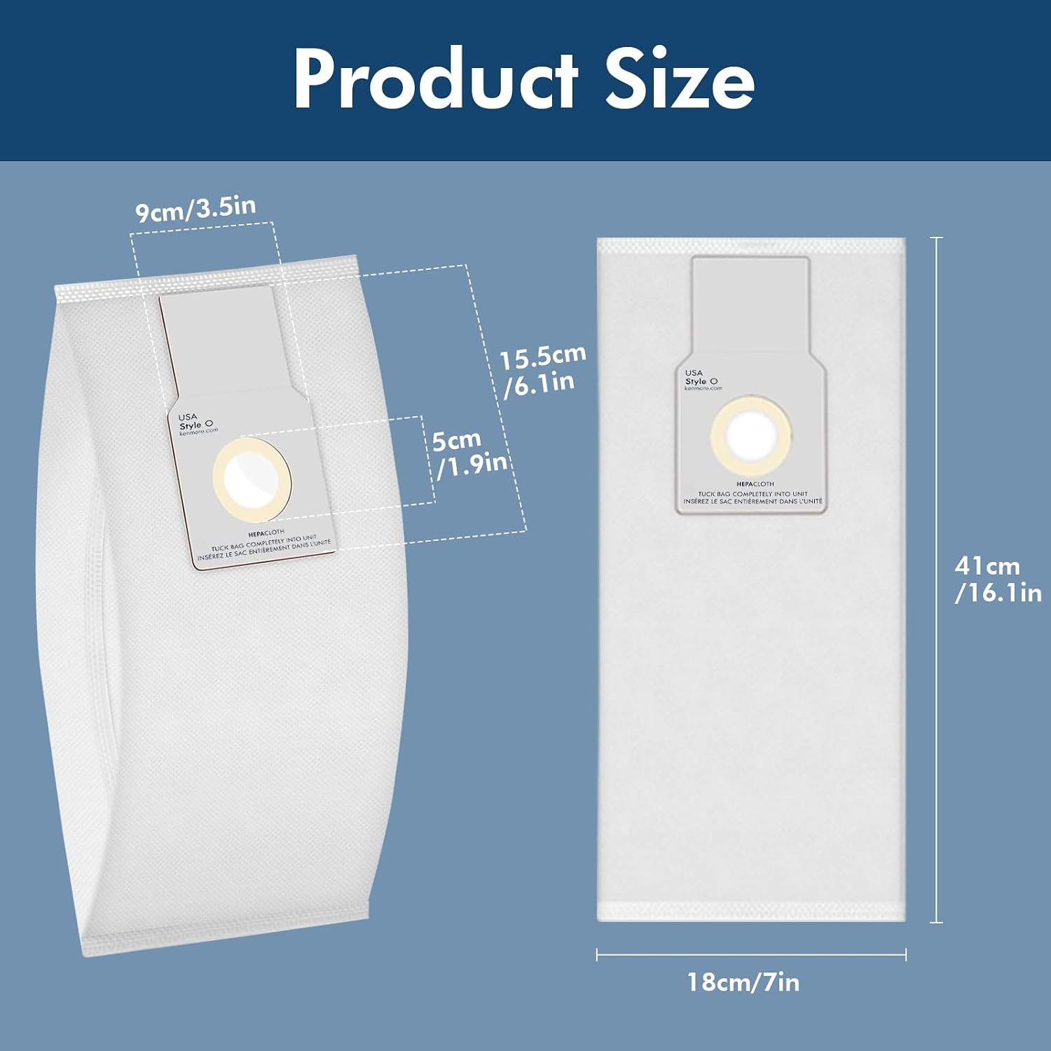Replacement for Kenmore 53294 O HEPA Cloth Vacuum Bags for Kenmore Upright