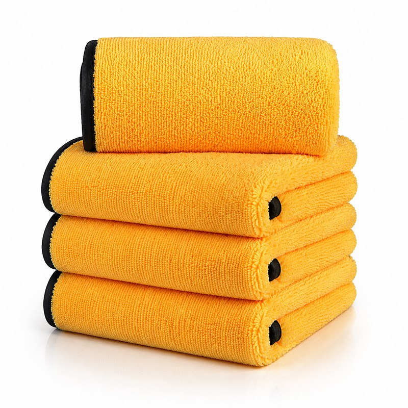 CarCarez 4 Pack Microfiber Car Detailing Polishing Towels 16″x24″ 380 GSM Gold