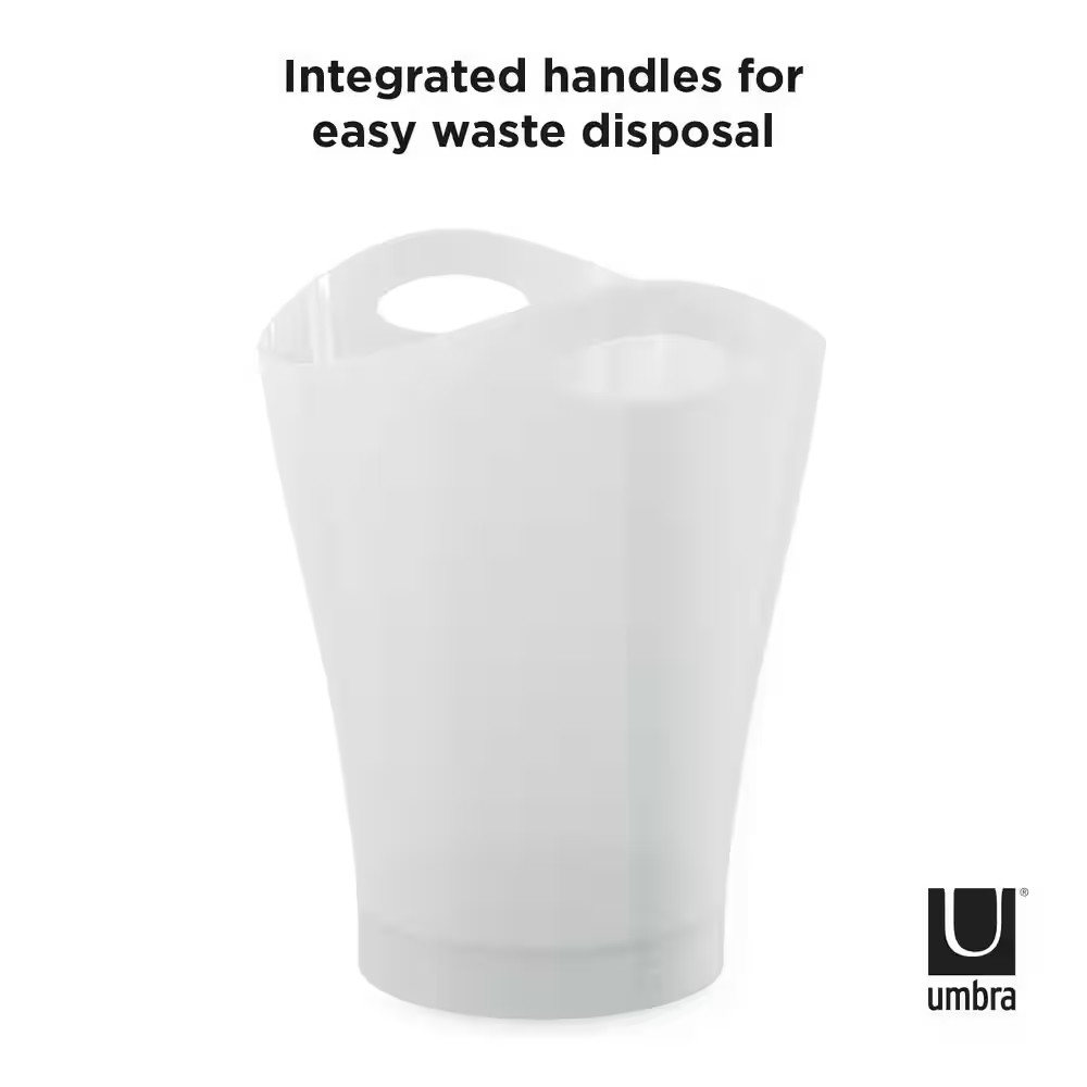 Metallic-White Garbino 2.25G Plastic Trash Can