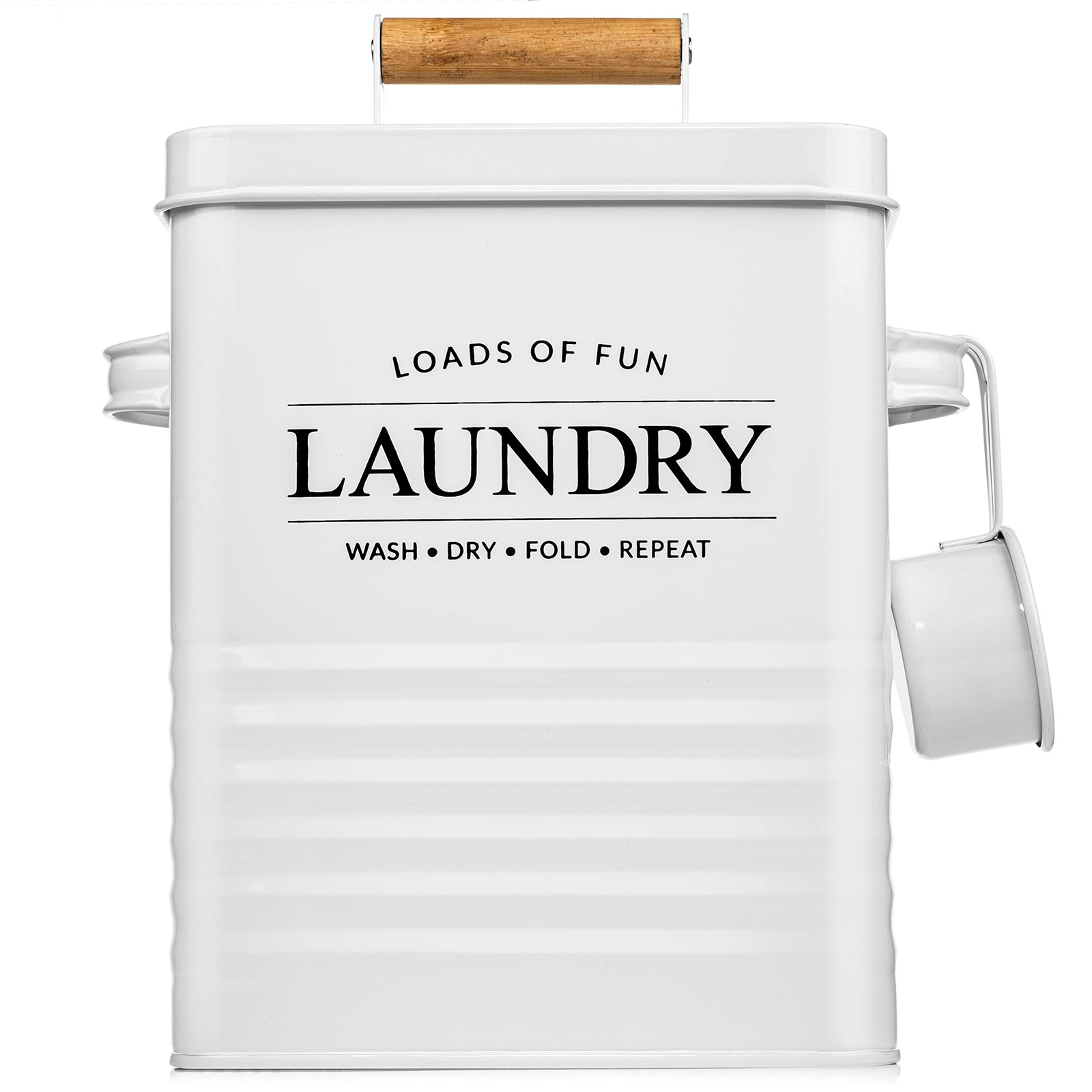 Modern Farmhouse Metal Laundry Soap Dispenser with Scoop for Decor and Space …