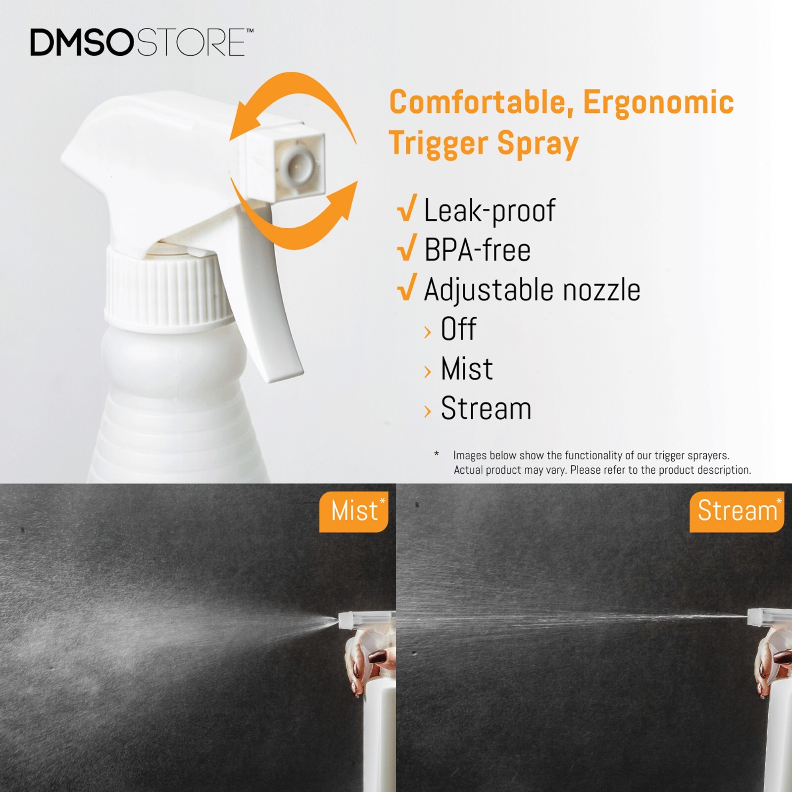 32oz. Plastic Trigger Spray Bottles Chemical Resistant Heavy Duty Commercial 4pk