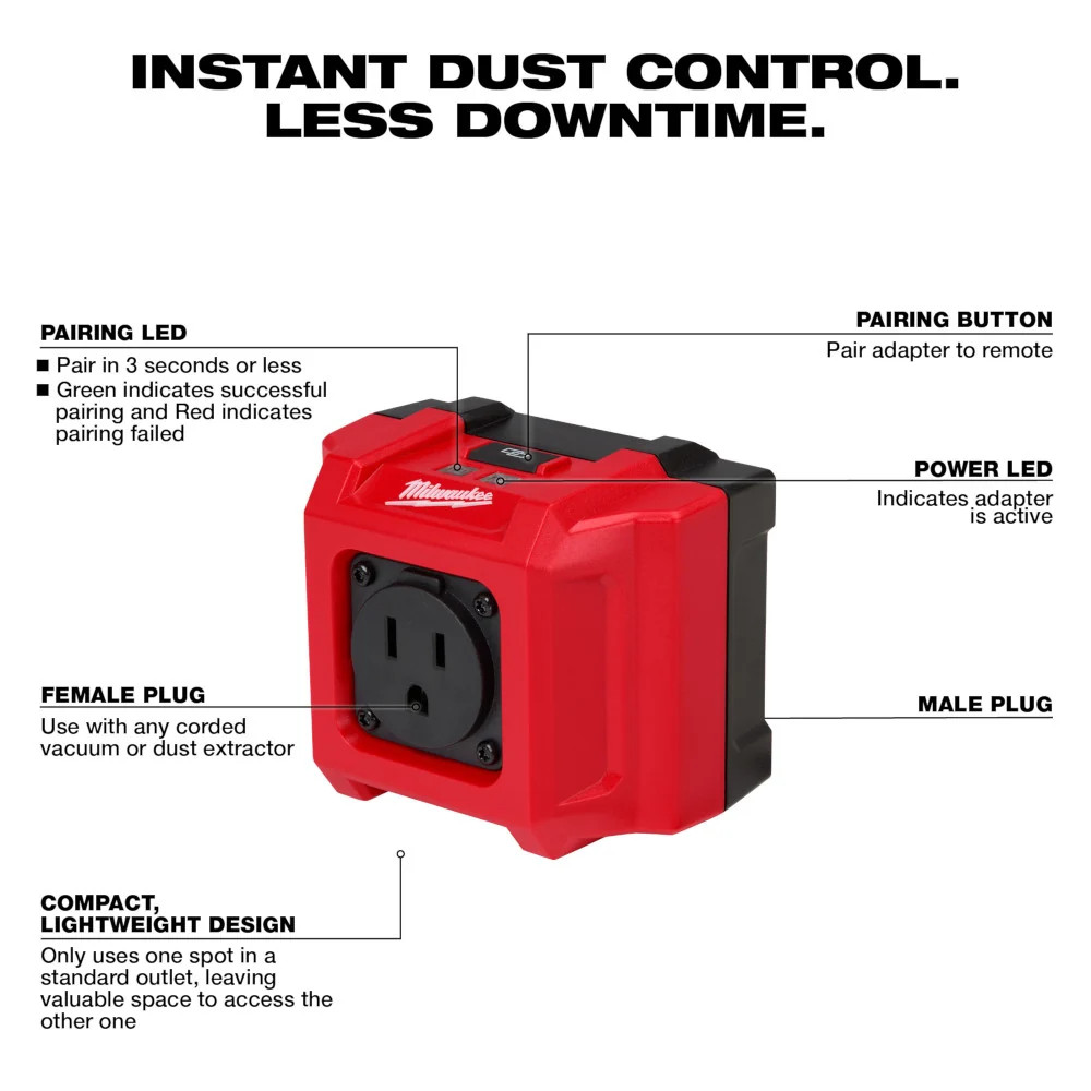 Milwaukee 0950-20 Universal Wireless Dust Control Adpater & Remote Kit